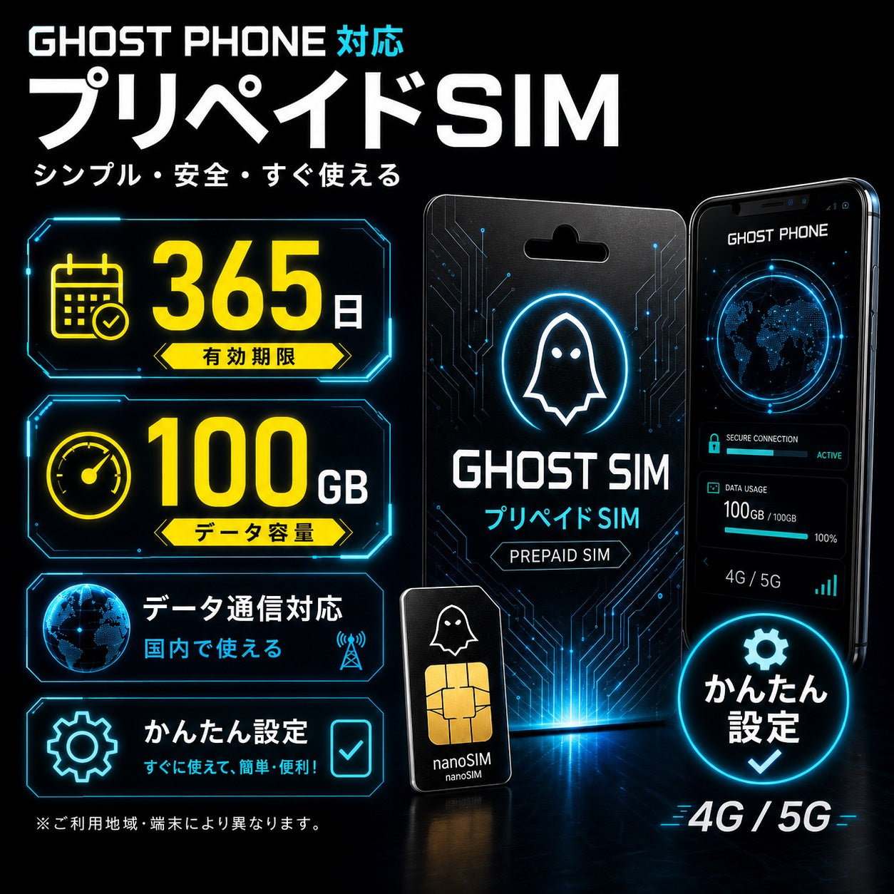 Ghost SIM｜365日100GB プリペイドデータSIM